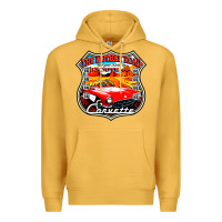 Mustard CLASSIC CARS ROUTE 66 Premium Hoodie - artisFamous