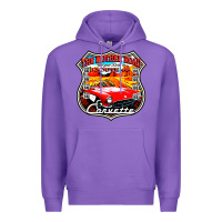 Purple CLASSIC CARS ROUTE 66 Premium Hoodie - artisFamous