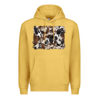 Antique Gold black and brown cowhide background Premium Hoodie - BarkalooDesign
