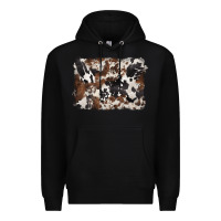 Black black and brown cowhide background Premium Hoodie - BarkalooDesign