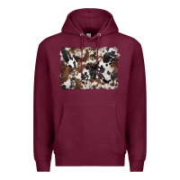 Burgundy black and brown cowhide background Premium Hoodie - BarkalooDesign