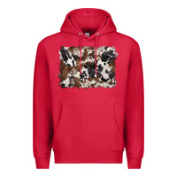 Cardinal black and brown cowhide background Premium Hoodie - BarkalooDesign