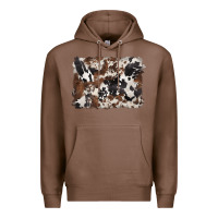 Chestnut black and brown cowhide background Premium Hoodie - BarkalooDesign