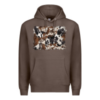 Coffee black and brown cowhide background Premium Hoodie - BarkalooDesign