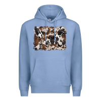 Colony Blue black and brown cowhide background Premium Hoodie - BarkalooDesign