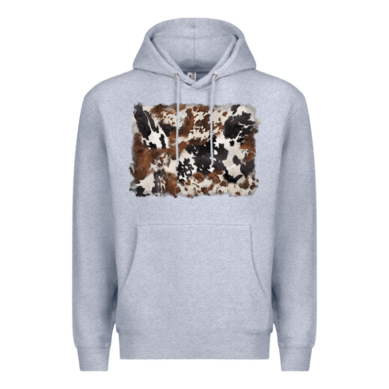 Black And Brown Cowhide Background Premium Hoodie by BarkalooDesign | Teevron