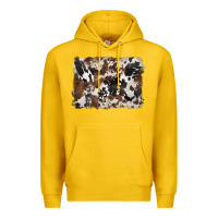 Lemon black and brown cowhide background Premium Hoodie - BarkalooDesign
