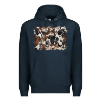 Navy black and brown cowhide background Premium Hoodie - BarkalooDesign