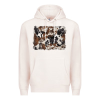 Pale Pink black and brown cowhide background Premium Hoodie - BarkalooDesign