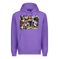 Purple black and brown cowhide background Premium Hoodie - BarkalooDesign