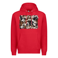 Red black and brown cowhide background Premium Hoodie - BarkalooDesign