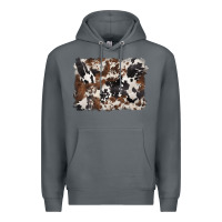 Rock black and brown cowhide background Premium Hoodie - BarkalooDesign