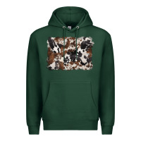 Sports Green black and brown cowhide background Premium Hoodie - BarkalooDesign
