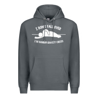 Rock i don't fall over i do random gravity checks Premium Hoodie - artisFamous