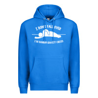 True Royal i don't fall over i do random gravity checks Premium Hoodie - artisFamous