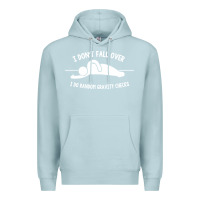 Blue Mist i don't fall over i do random gravity checks Premium Hoodie - artisFamous