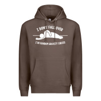 Coffee i don't fall over i do random gravity checks Premium Hoodie - artisFamous