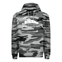 Slate Camo i don't fall over i do random gravity checks Premium Hoodie - artisFamous