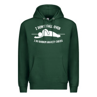 Sports Green i don't fall over i do random gravity checks Premium Hoodie - artisFamous