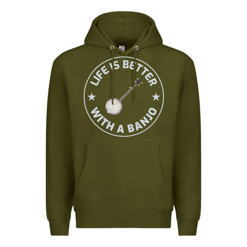 Banjo Bluegrass Music Traditional Musician Funny Gift Premium Hoodie by artisFamous | Teevron