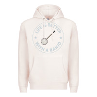 Pale Pink Banjo Bluegrass Music Traditional Musician Funny Gift Premium Hoodie - artisFamous