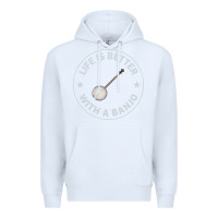 White Banjo Bluegrass Music Traditional Musician Funny Gift Premium Hoodie - artisFamous