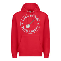 Red Banjo Bluegrass Music Traditional Musician Funny Gift Premium Hoodie - artisFamous