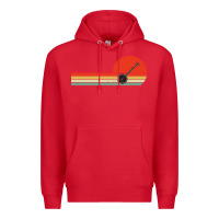 Red Banjo Bluegrass Music Traditional Musician vintage retro Premium Hoodie - artisFamous