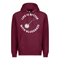 Burgundy Banjo Bluegrass Music Traditional Musician Funny Gift Premium Hoodie - artisFamous