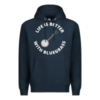 Navy Banjo Bluegrass Music Traditional Musician Funny Gift Premium Hoodie - artisFamous