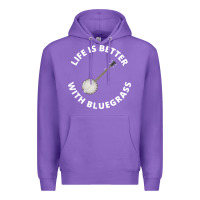Purple Banjo Bluegrass Music Traditional Musician Funny Gift Premium Hoodie - artisFamous