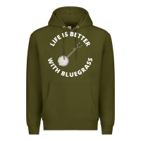 Army Green Banjo Bluegrass Music Traditional Musician Funny Gift Premium Hoodie - artisFamous