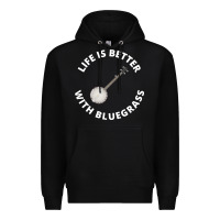 Black Banjo Bluegrass Music Traditional Musician Funny Gift Premium Hoodie - artisFamous