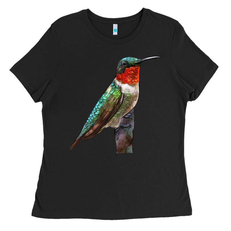 Ruby Throated Hummingbird Bird Ladies Tee by LillyAllenDesigns | Teevron