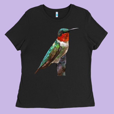 Ruby Throated Hummingbird Bird Ladies Tee Designed By Lillyallendesigns