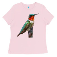 Bubblegum Pink Ruby Throated Hummingbird Bird Ladies Tee - LillyAllenDesigns