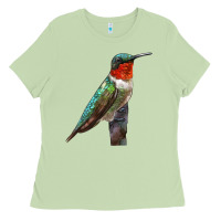 Matcha Ruby Throated Hummingbird Bird Ladies Tee - LillyAllenDesigns