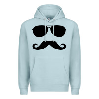 Blue Mist moustache and sunglasses Premium Hoodie - artisFamous