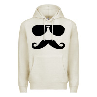 Oatmeal Heather moustache and sunglasses Premium Hoodie - artisFamous