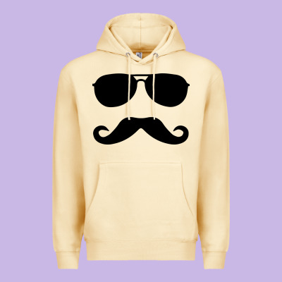 Moustache And Sunglasses Premium Hoodie Designed By Artisfamous
