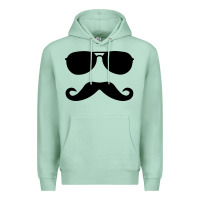 Seafoam moustache and sunglasses Premium Hoodie - artisFamous