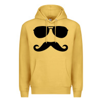 Antique Gold moustache and sunglasses Premium Hoodie - artisFamous