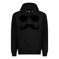 Black moustache and sunglasses Premium Hoodie - artisFamous