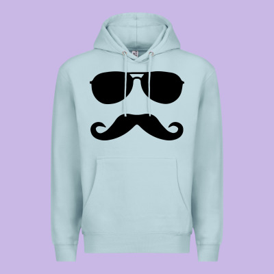 Moustache And Sunglasses Premium Hoodie Designed By Artisfamous