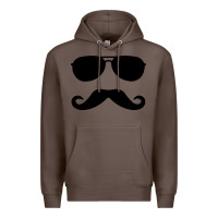 Coffee moustache and sunglasses Premium Hoodie - artisFamous
