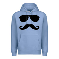 Colony Blue moustache and sunglasses Premium Hoodie - artisFamous