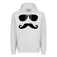 Dove Grey moustache and sunglasses Premium Hoodie - artisFamous