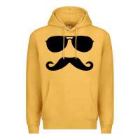 Mustard moustache and sunglasses Premium Hoodie - artisFamous