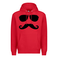 Red moustache and sunglasses Premium Hoodie - artisFamous