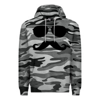 Slate Camo moustache and sunglasses Premium Hoodie - artisFamous